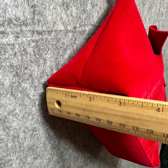 Victoria's Secret Velvet Bow Clutch Wristlet Glam Makeup Bag Red - Picture 12 of 13